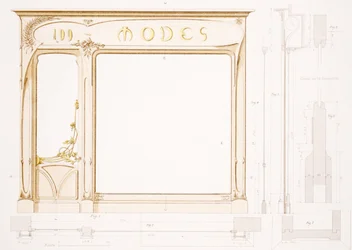 Entwurf für eine Modegeschäftsfront, Illustration aus 